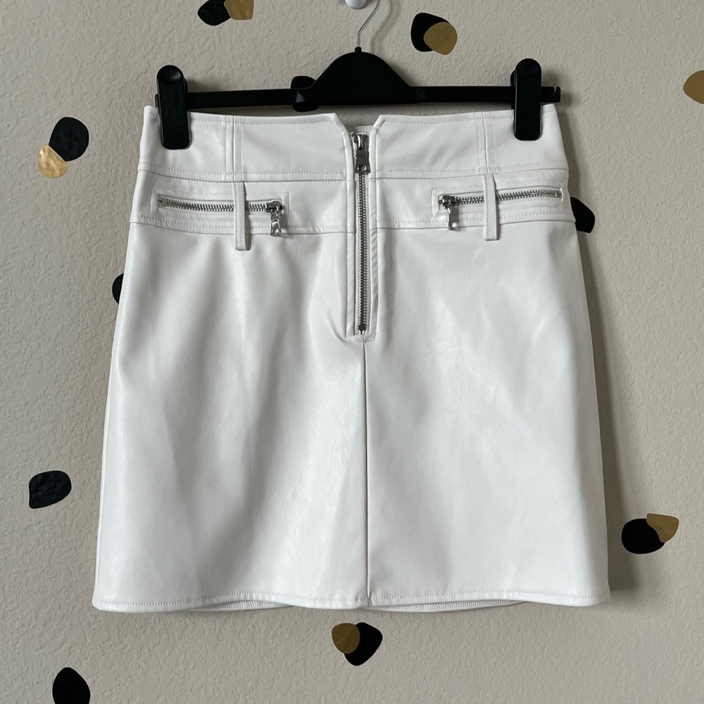 NWT Tiger Mist White Leather Skirt